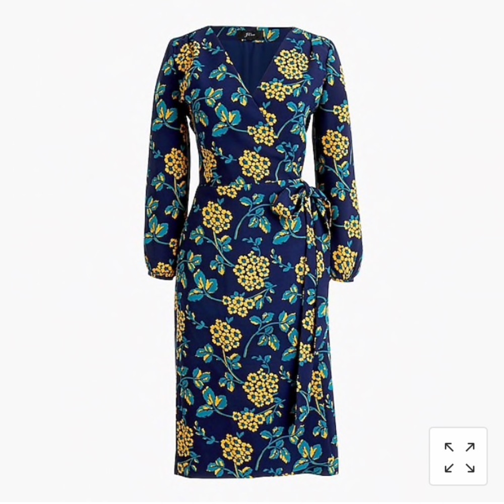 NWT J Crew Golden Floral Wrap Dress 0P